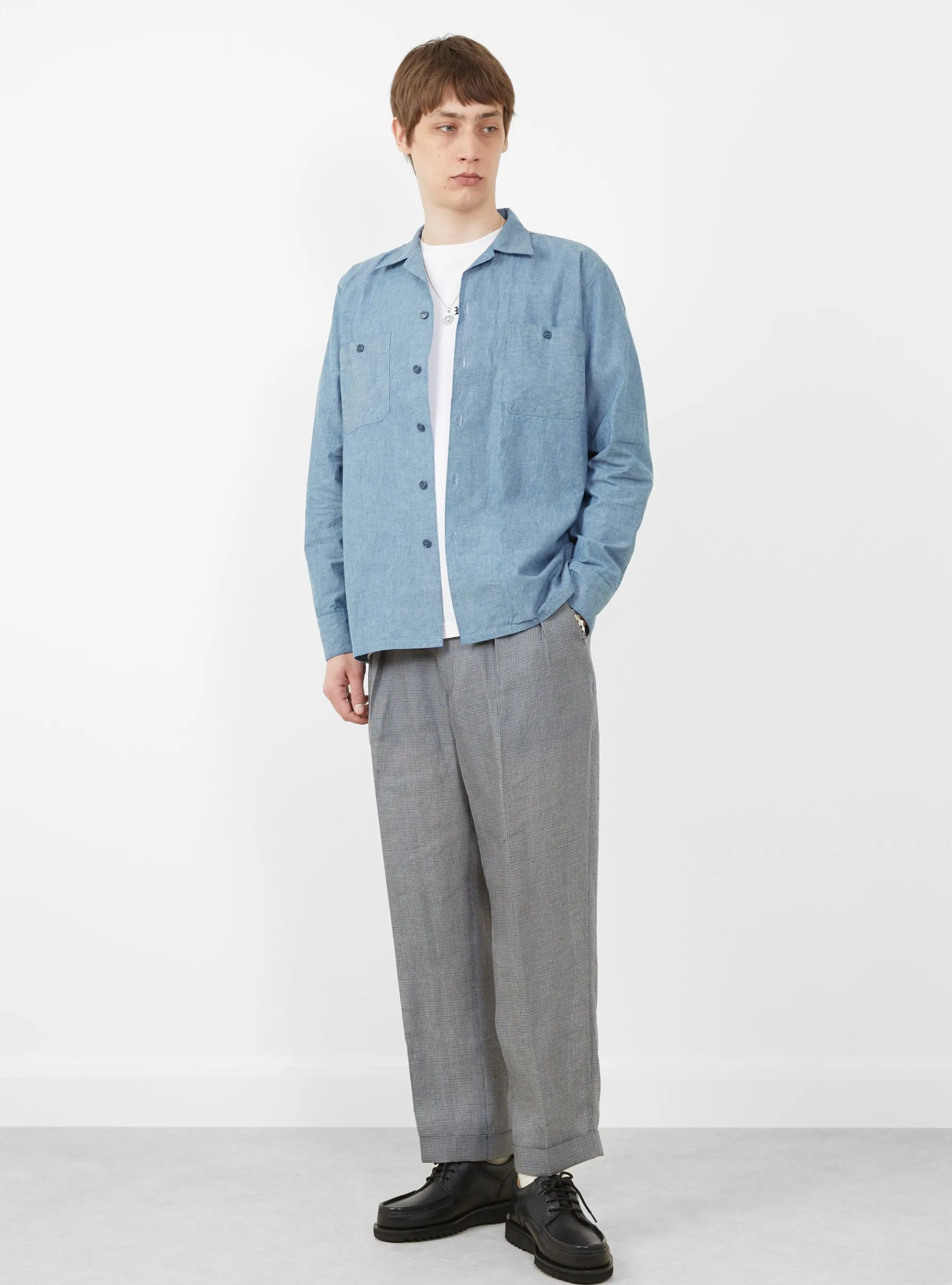 2 Pleats Trousers Linen Cupra Gun Club Check<Beams Plus Clearance