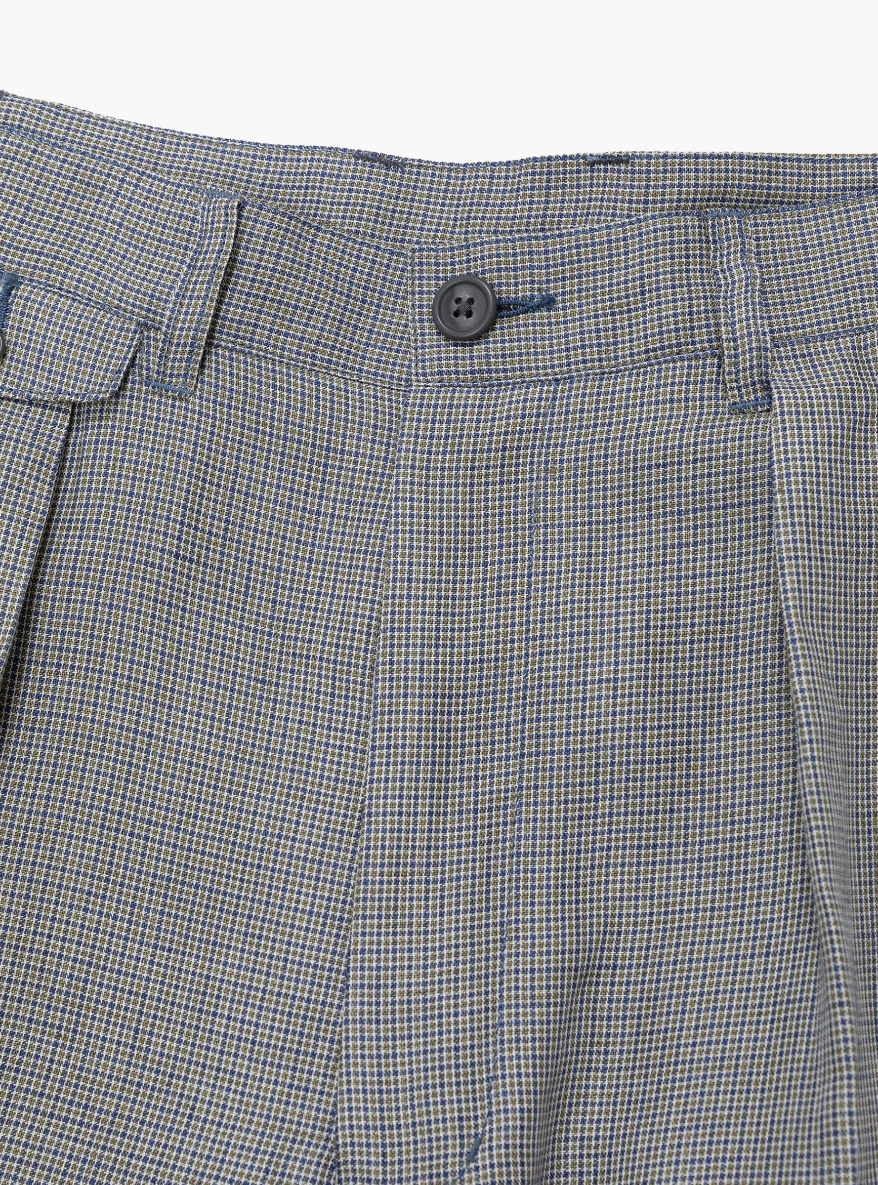 2 Pleats Trousers Linen Cupra Gun Club Check<Beams Plus Clearance