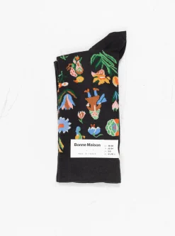 Polka Tapisserie Socks Faux Noir<Bonne Maison Best