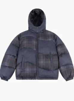 Premium Tweed Puffer Dark Grey<Dime Clearance