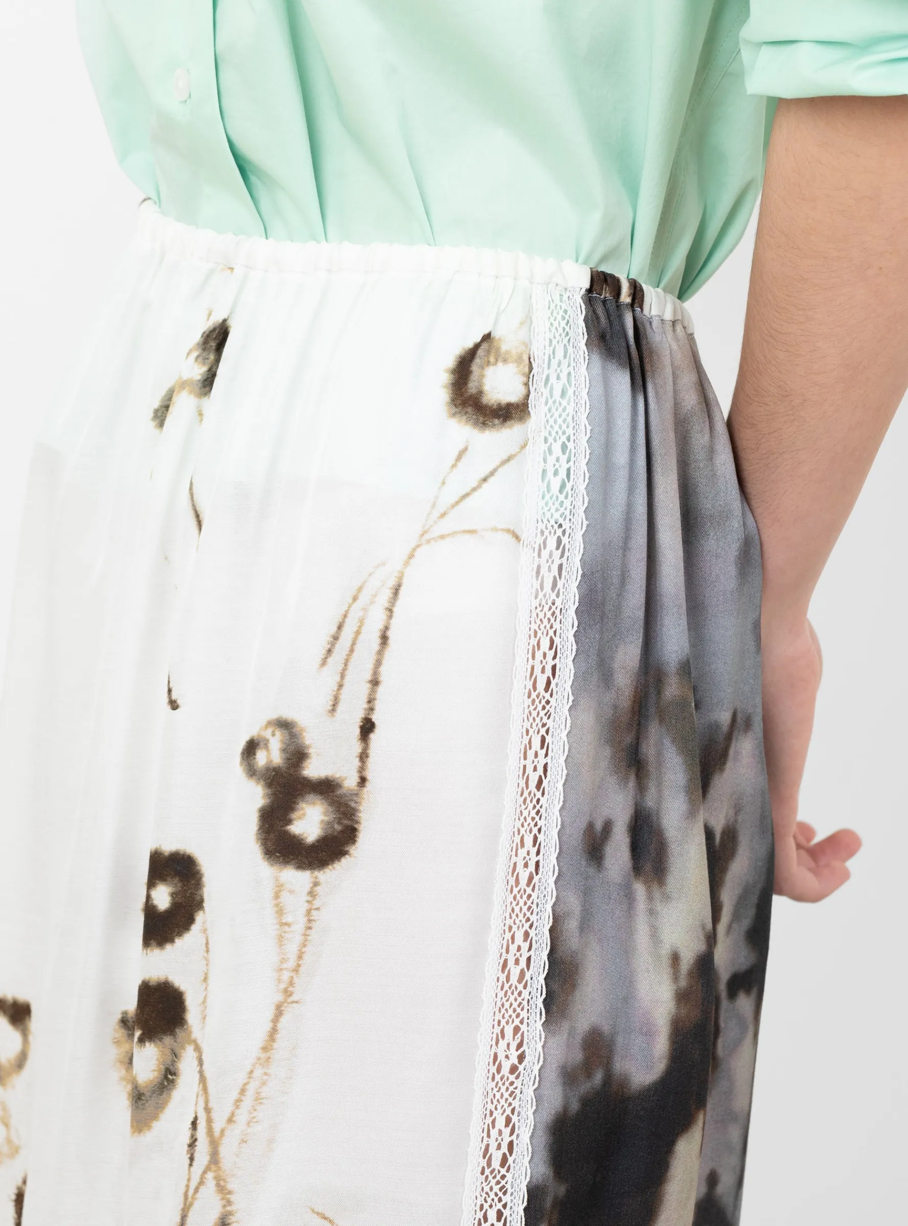 Printed Long Skirt with Lace Multi<Cordera Hot