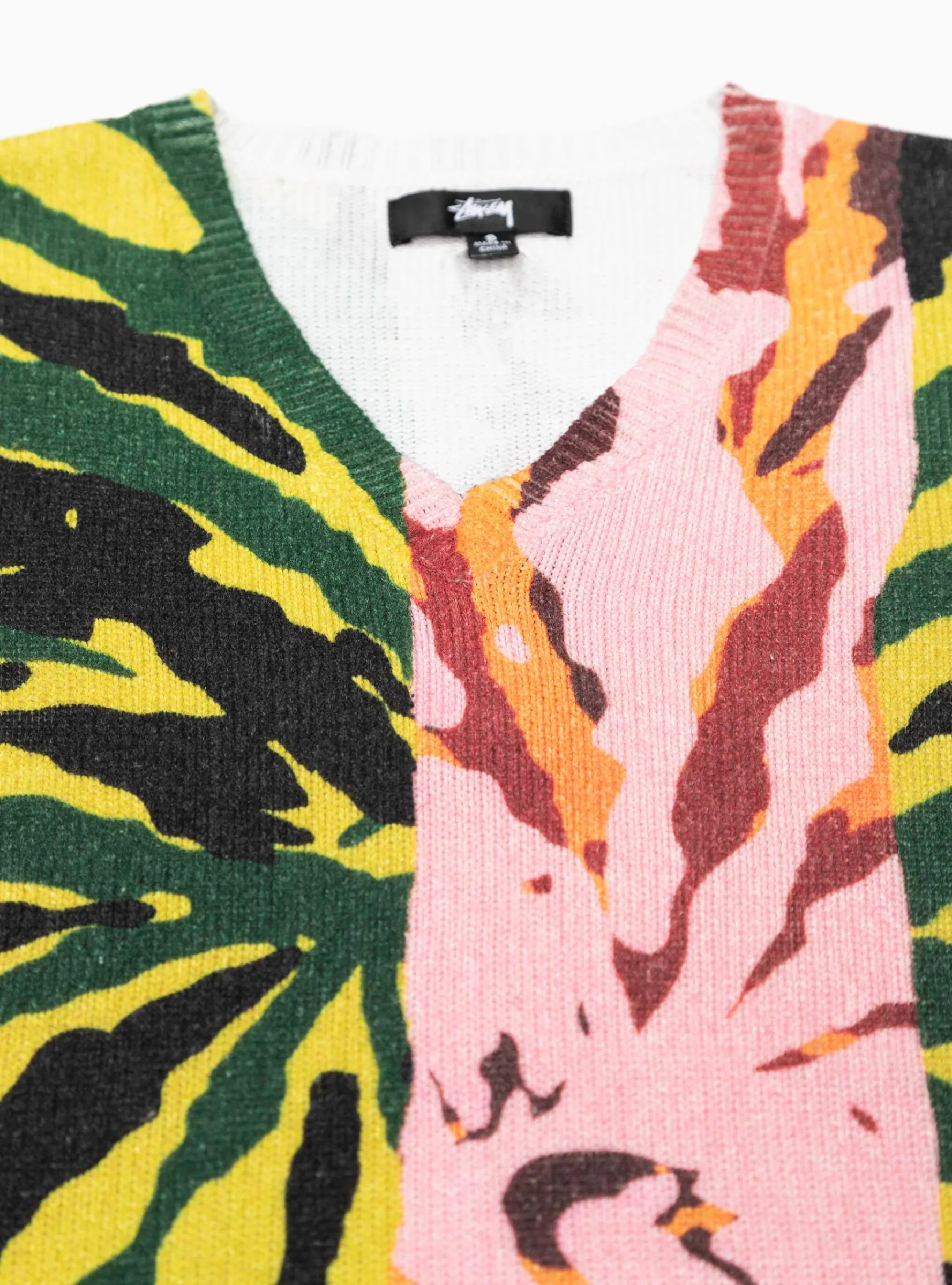 Printed Sweater Vest Pink & Green<Stüssy Best
