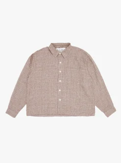 Priority Shirt Brown Linen Check<mfpen Outlet