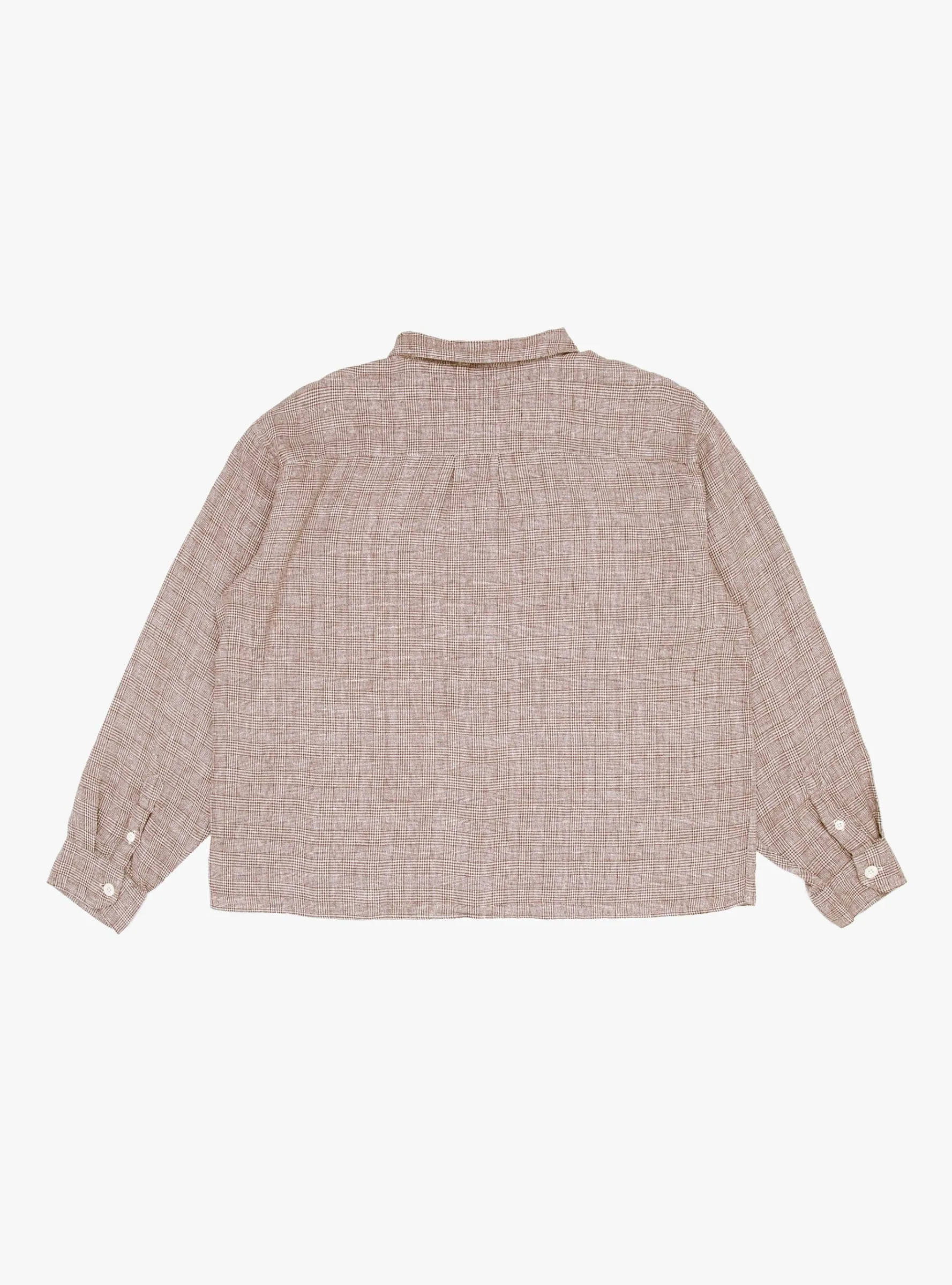 Priority Shirt Brown Linen Check<mfpen Outlet