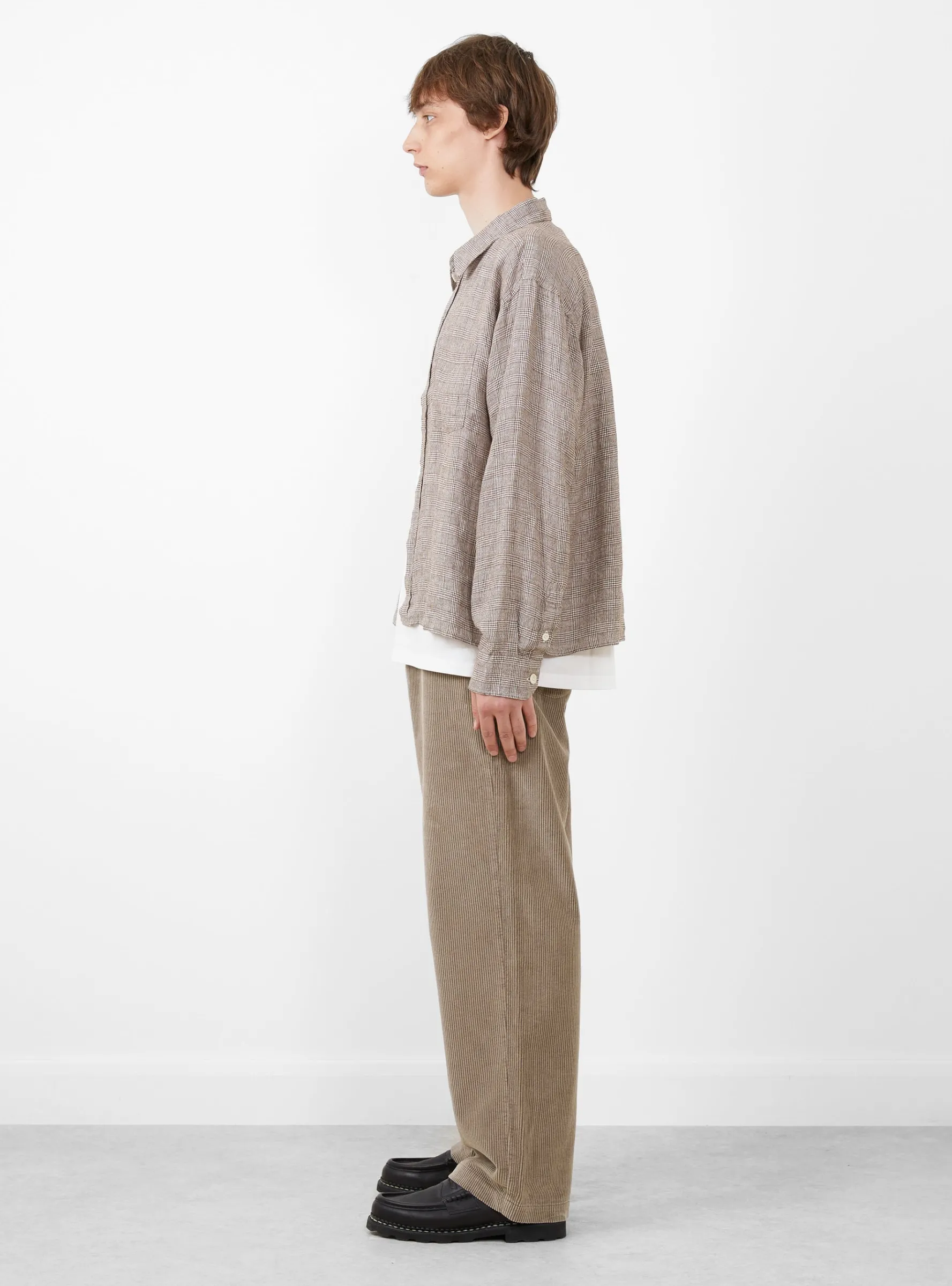 Priority Shirt Brown Linen Check<mfpen Outlet