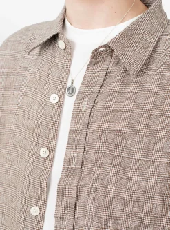 Priority Shirt Brown Linen Check<mfpen Outlet