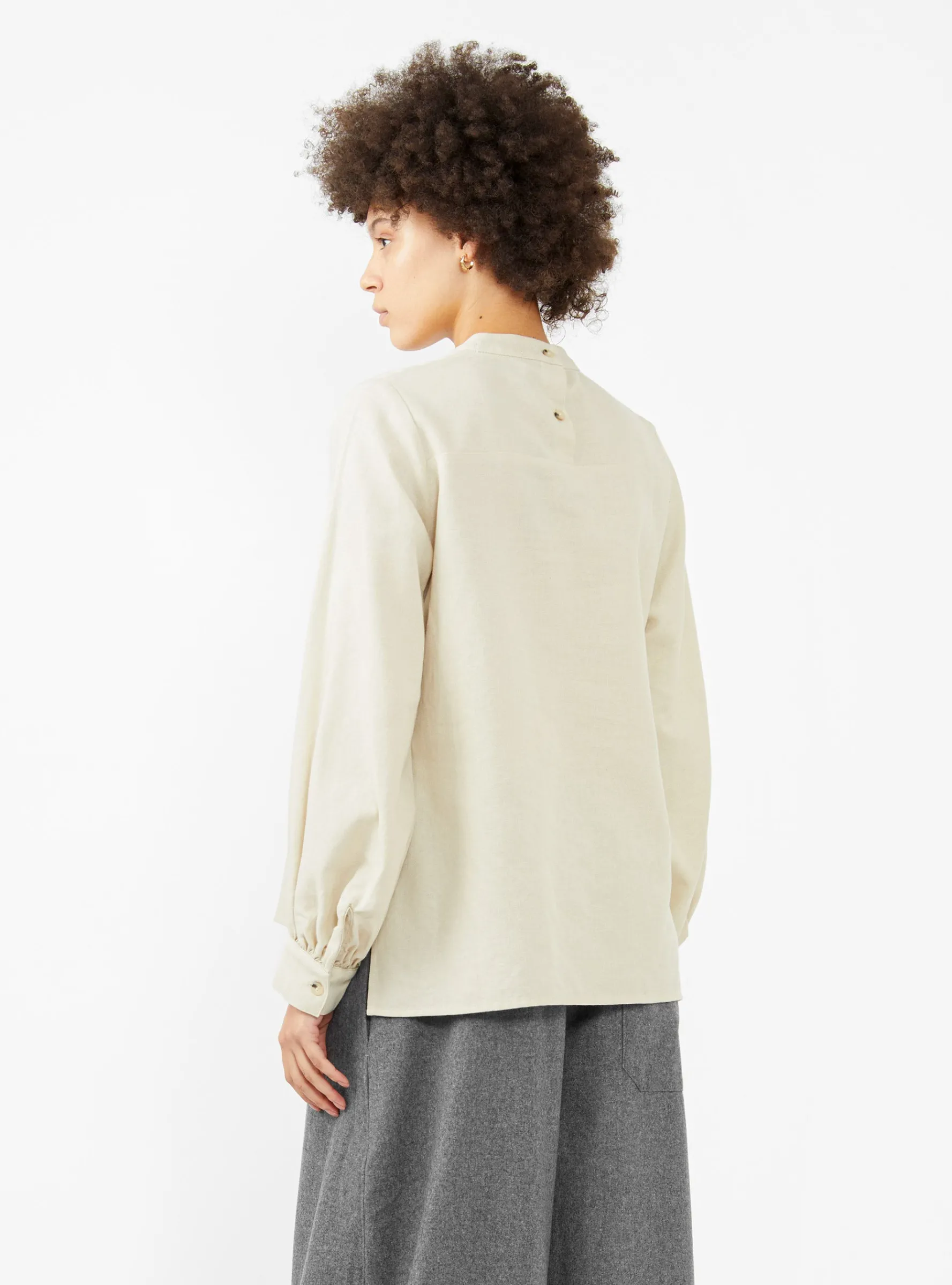 Puff Sleeve Blouse Ivory<Black Crane Clearance