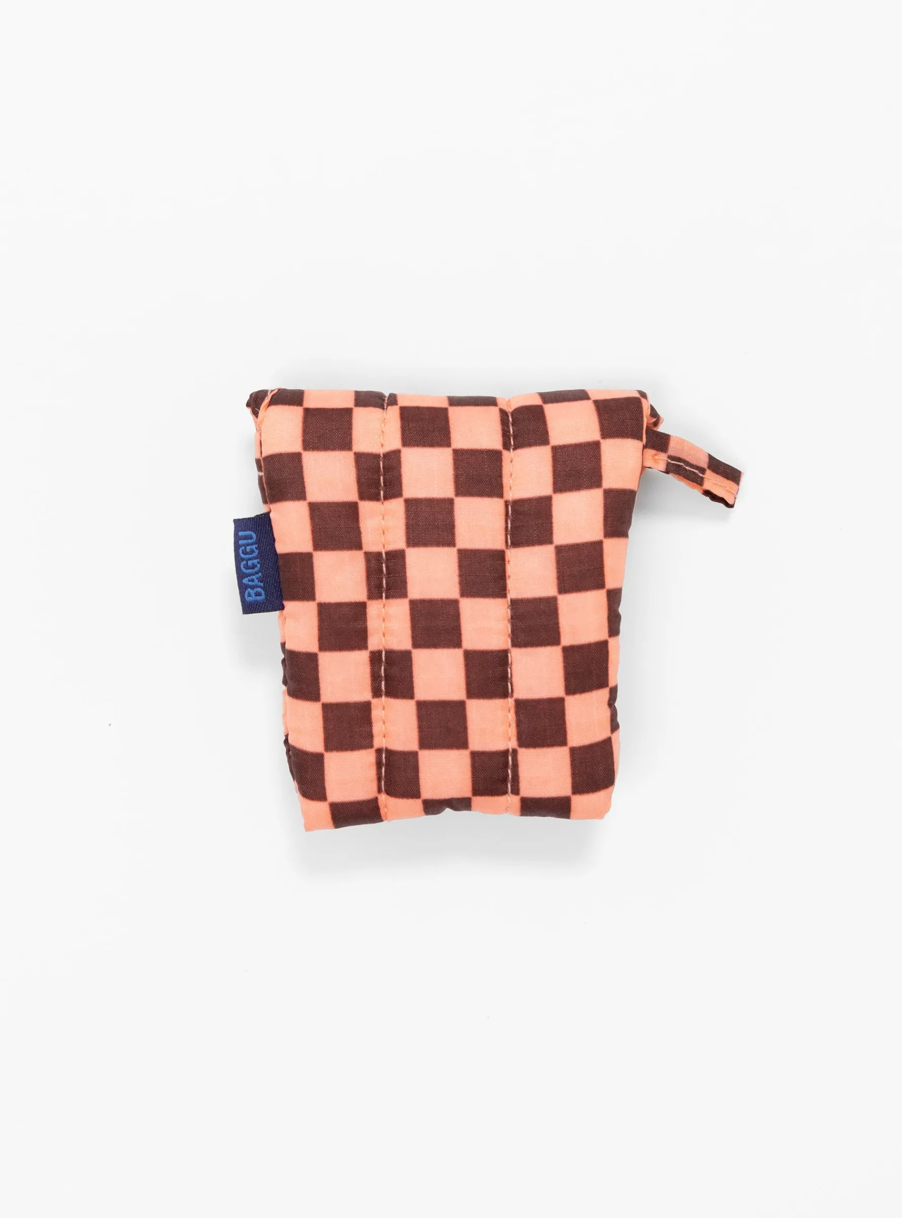 Puffy Earbud Case Pink Brown Check<Baggu Best