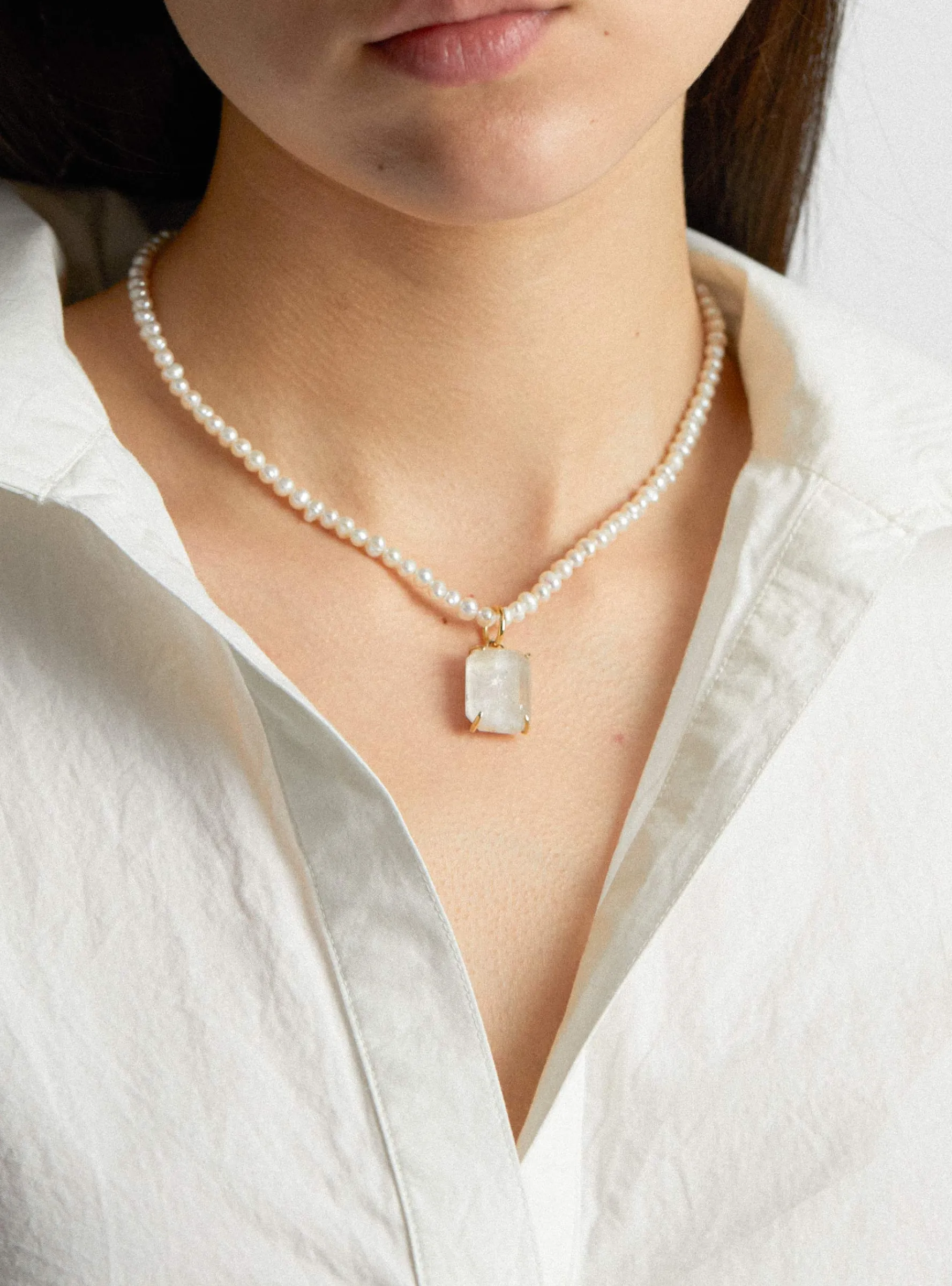 Quartz Pendant Necklace<BEATRIZ PALACIOS Clearance