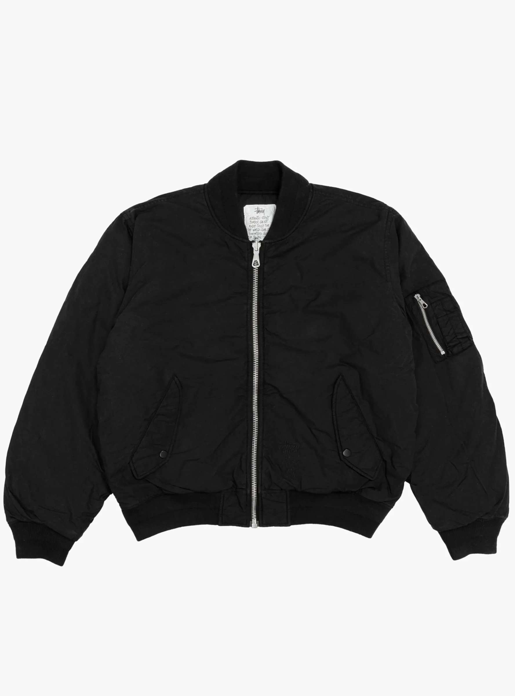 Quilted Bomber Waxed Black<Stüssy Discount