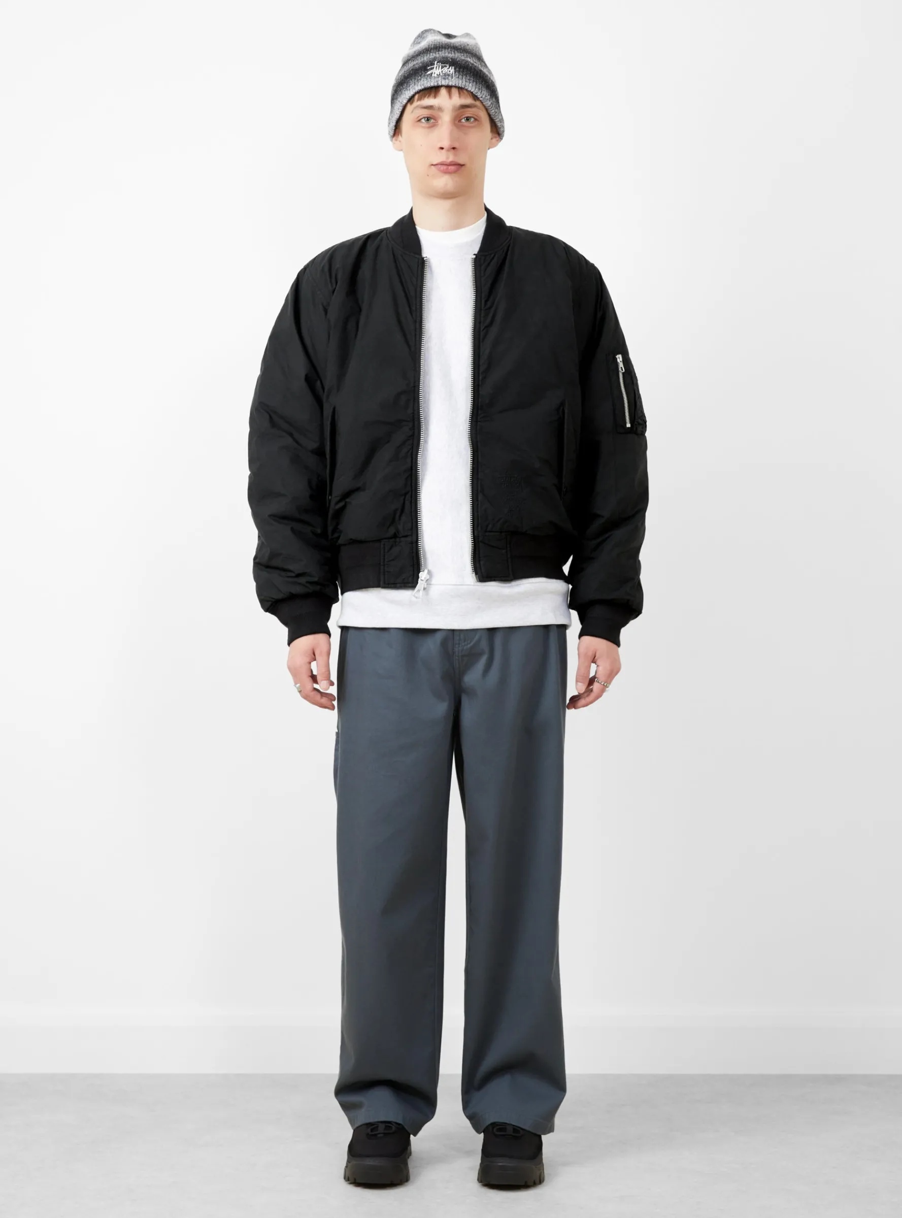 Quilted Bomber Waxed Black<Stüssy Discount