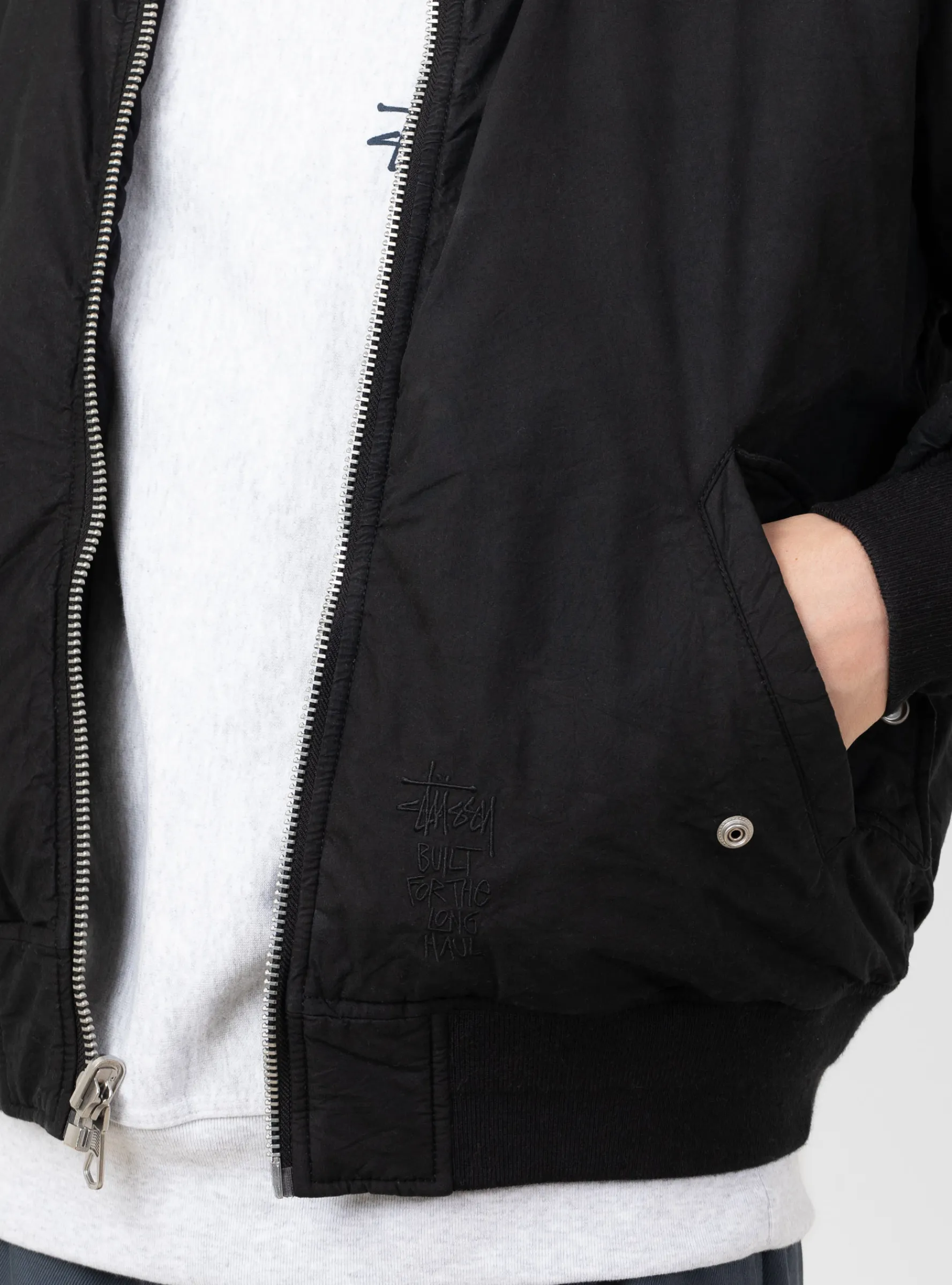 Quilted Bomber Waxed Black<Stüssy Discount