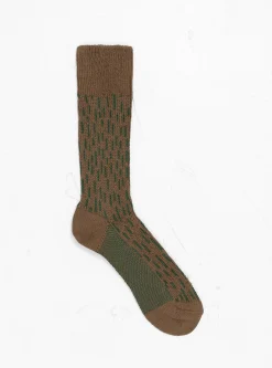 Rain Drop Crew Socks Olive Drab & Green<ROTOTO Discount