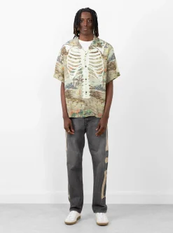 Rayon KAMEKAMEHA BONE Aloha Shirt Brown<Kapital Sale