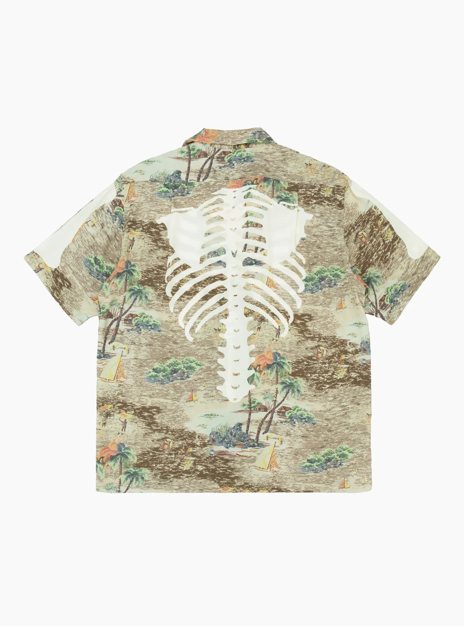 Rayon KAMEKAMEHA BONE Aloha Shirt Brown<Kapital Sale