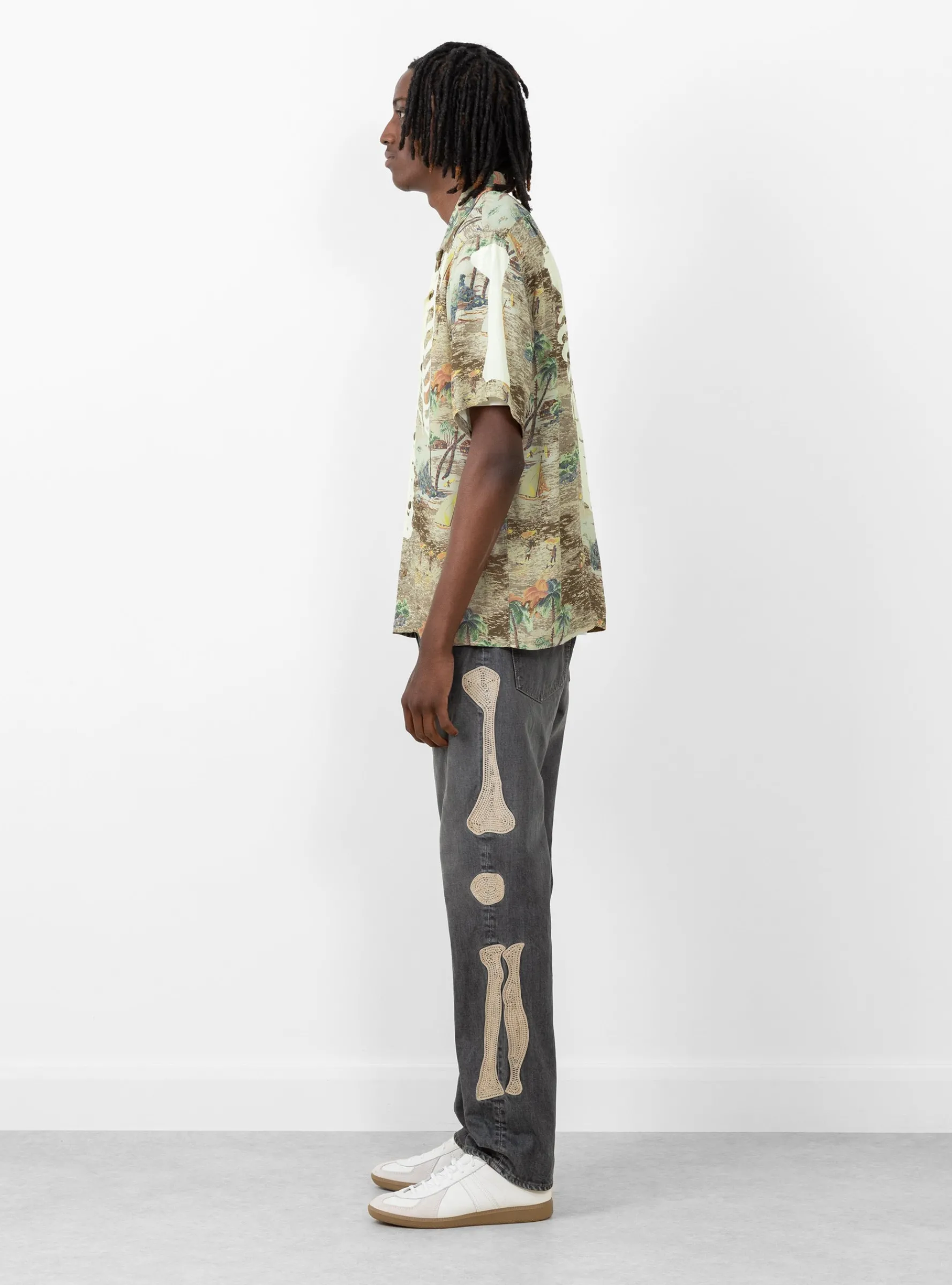 Rayon KAMEKAMEHA BONE Aloha Shirt Brown<Kapital Sale
