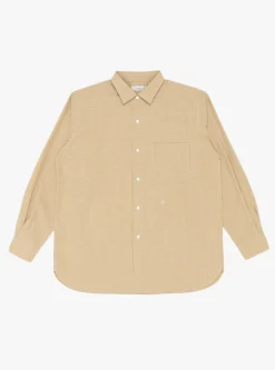 Regular Collar Gingham Check Wind Shirt Beige<nanamica Best