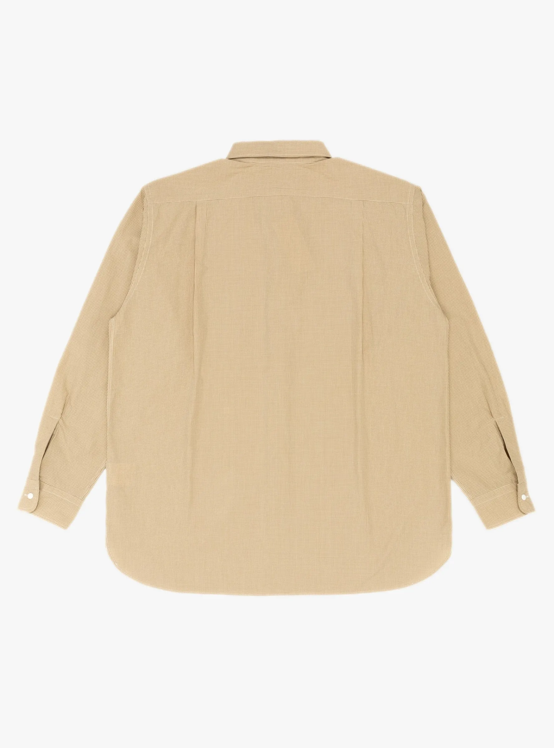 Regular Collar Gingham Check Wind Shirt Beige<nanamica Best