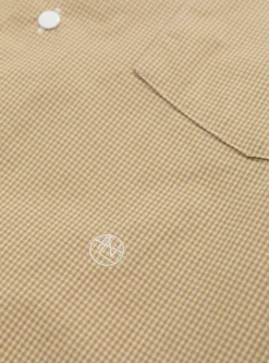 Regular Collar Gingham Check Wind Shirt Beige<nanamica Best