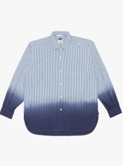 Regular Collar Gradient Wind Shirt Navy<nanamica New