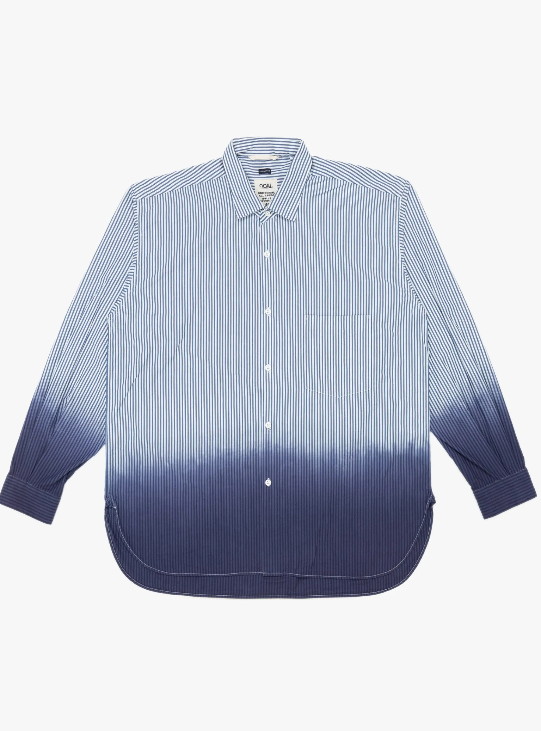 Regular Collar Gradient Wind Shirt Navy<nanamica New