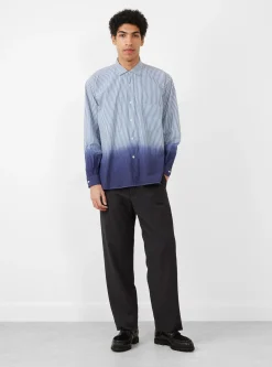 Regular Collar Gradient Wind Shirt Navy<nanamica New