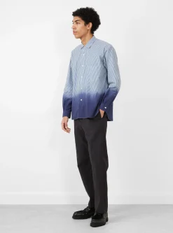 Regular Collar Gradient Wind Shirt Navy<nanamica New
