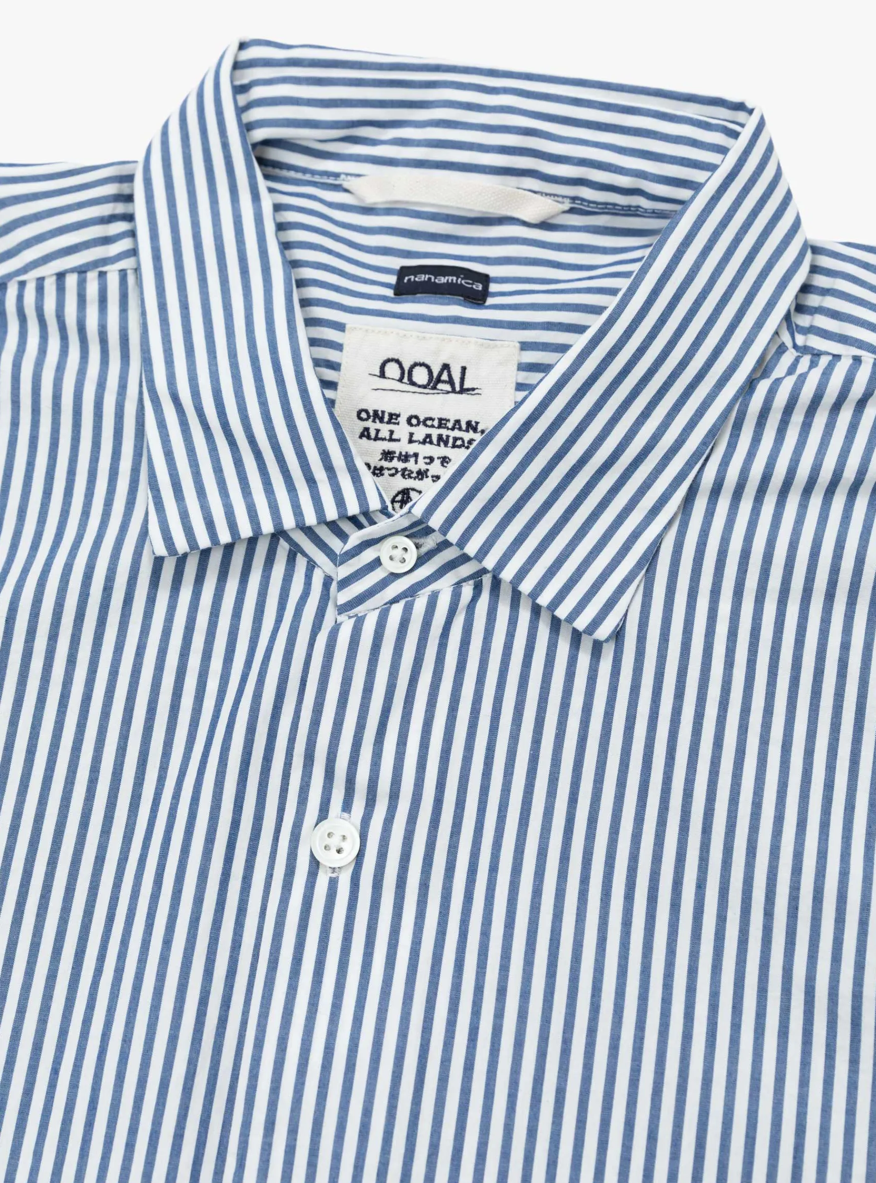 Regular Collar Gradient Wind Shirt Navy<nanamica New