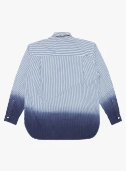 Regular Collar Gradient Wind Shirt Navy<nanamica New