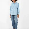 Regular Collar Light Denim Shirt Indigo Bleach<nanamica Best