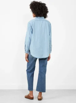 Regular Collar Light Denim Shirt Indigo Bleach<nanamica Best