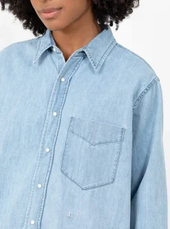 Regular Collar Light Denim Shirt Indigo Bleach<nanamica Best