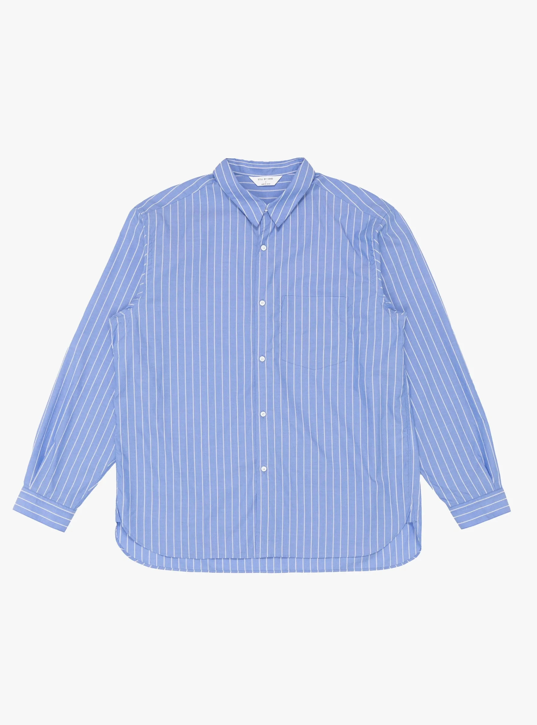 Regular Collar Shirt Blue Stripe<Still By Hand New