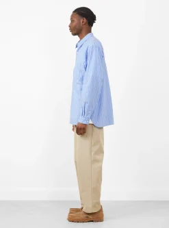 Regular Collar Shirt Blue Stripe<Still By Hand New