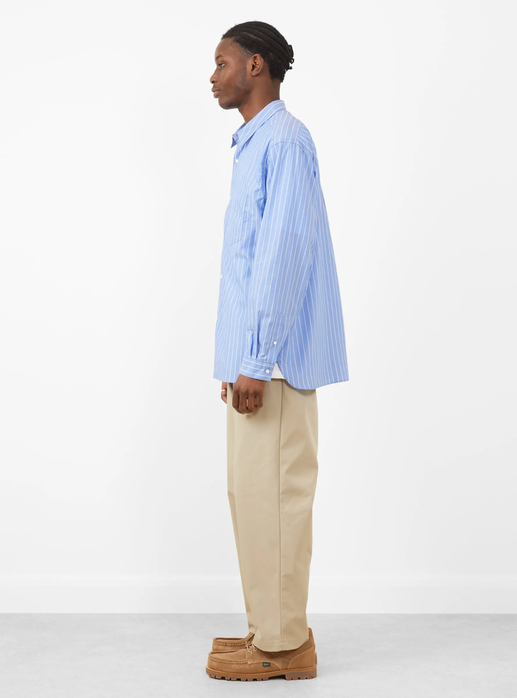 Regular Collar Shirt Blue Stripe<Still By Hand New