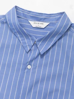 Regular Collar Shirt Blue Stripe<Still By Hand New