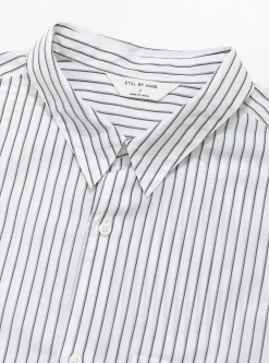 Regular Collar Shirt White Stripe<Still By Hand Fashion