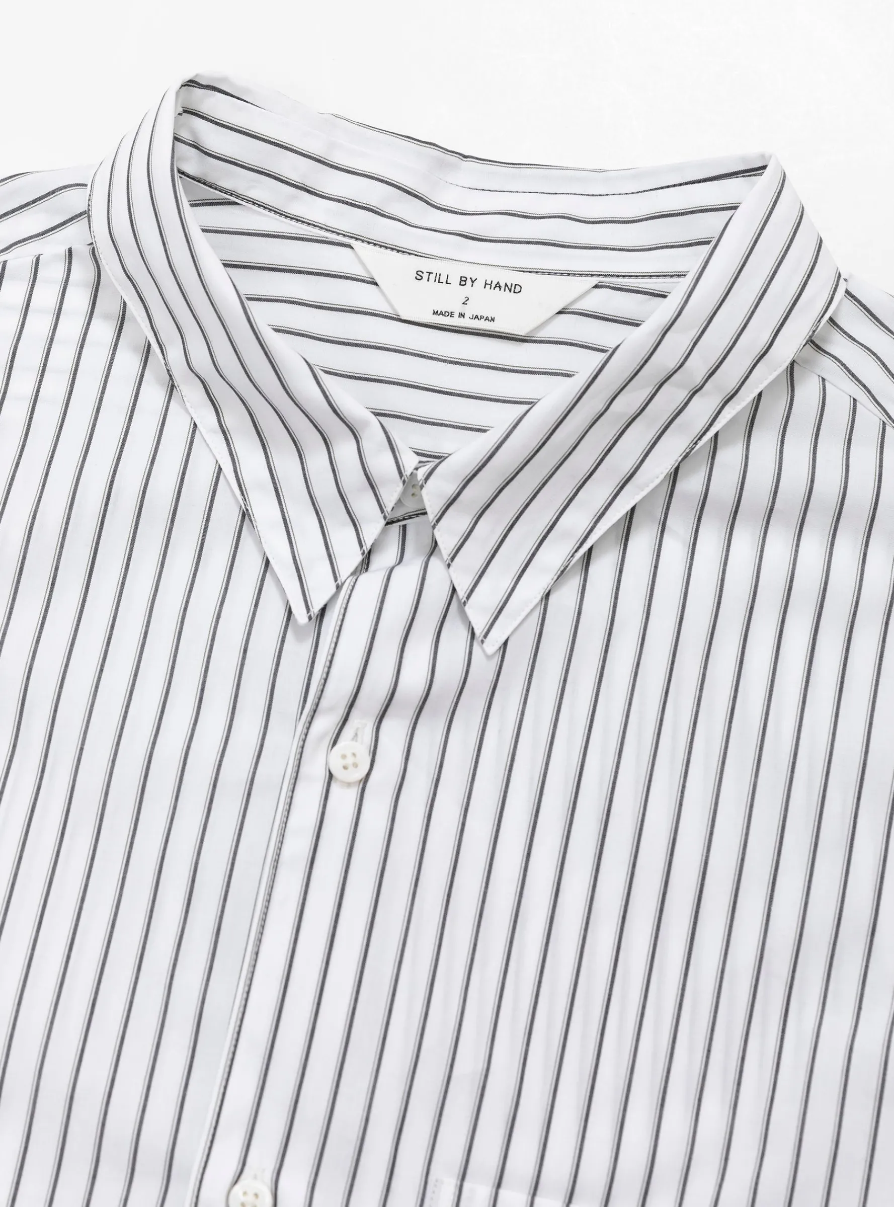 Regular Collar Shirt White Stripe<Still By Hand Fashion