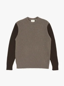 Relax Rib Knit Jumper Stone & Cold Brown<forét Clearance