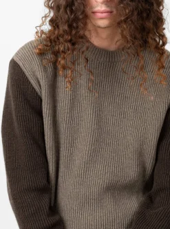 Relax Rib Knit Jumper Stone & Cold Brown<forét Clearance