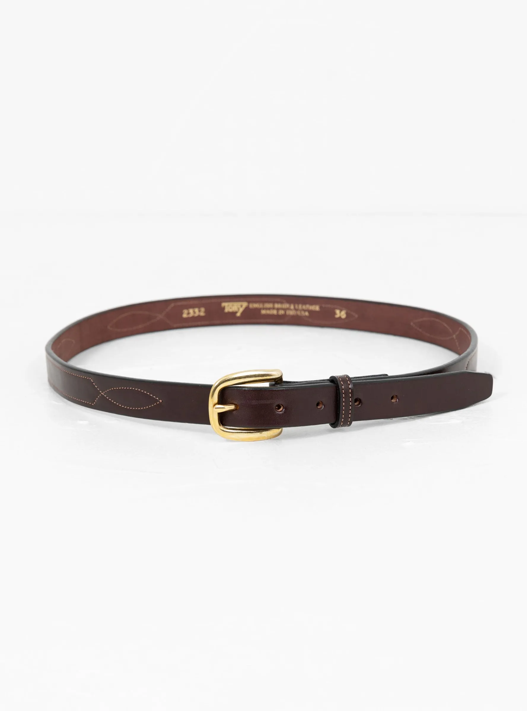 Repeated Stitch Belt Havana & Brass<Tory Leather Online
