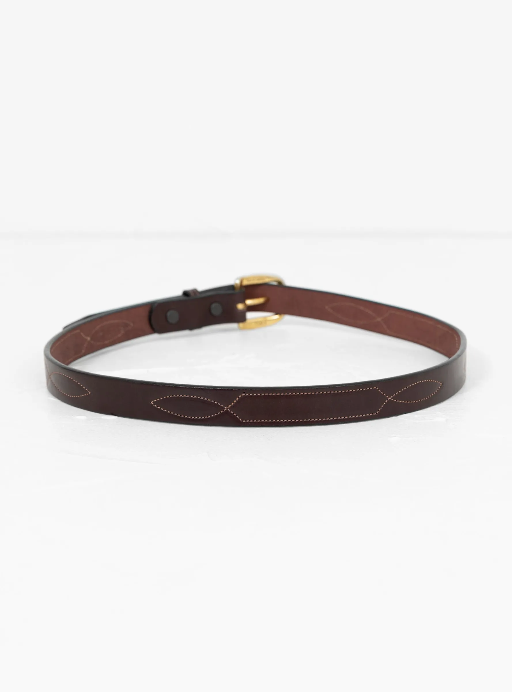 Repeated Stitch Belt Havana & Brass<Tory Leather Online