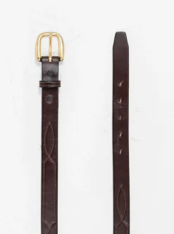 Repeated Stitch Belt Havana & Brass<Tory Leather Online