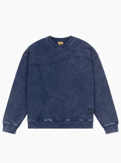 Reverse Stitch Crewneck Washed Navy<Dime New