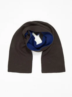 Reversible Chunky Muffler Scarf Charcoal & Blue<ROTOTO Sale