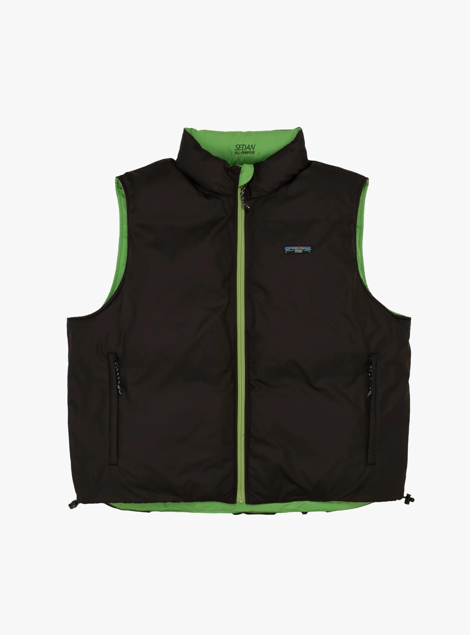Reversible Down Vest Sprout & Black<Sedan All-Purpose Hot