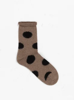 Rie Cashmere Crew Socks Walnut<Hansel From Basel Clearance
