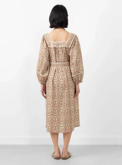 Rita Dress Brown Print<Sideline Fashion