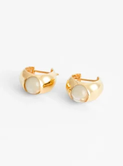 Rolling Stone Green Amethyst Gold Earrings<Annika Inez New