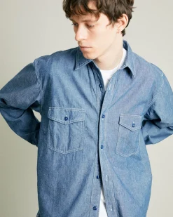 Rucker Chambray Shirt Blue<Pilgrim Surf + Supply Best
